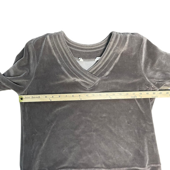 Soft‎ Surroundings Velour Sweatshirt Tunic Pullover Taupe Women Medium Soft Cozy - Picture 9 of 10